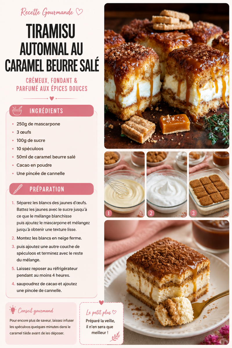 Tiramisu Automnal au Caramel Beurre Salé