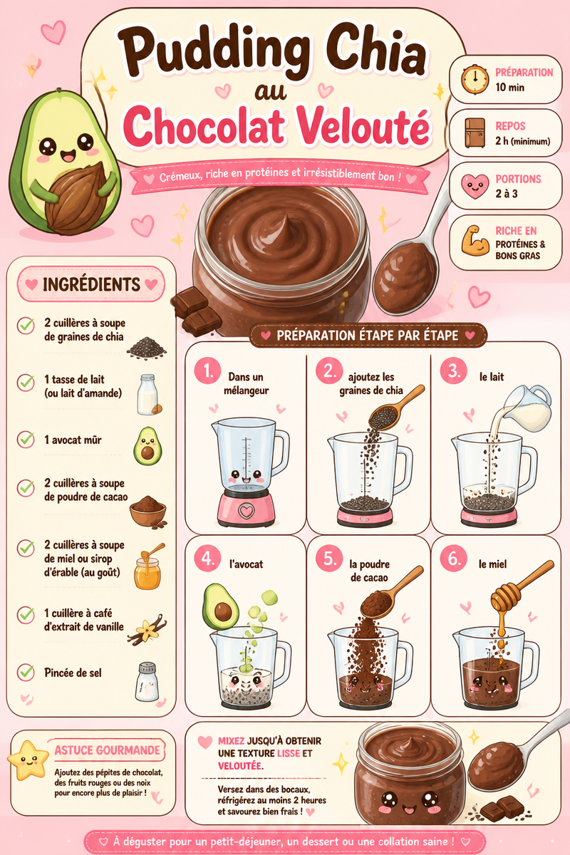 Pudding Chia au Chocolat Velouté
