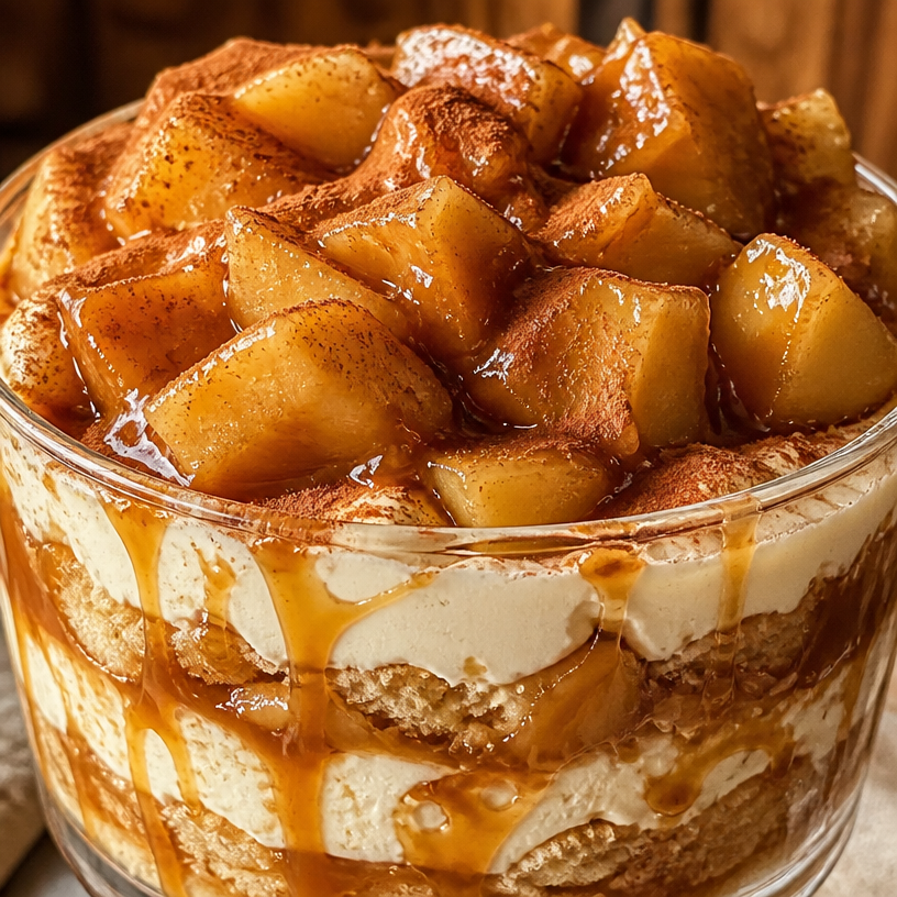 Tiramisu Caramel Beurre Salé et Pommes Poêlées