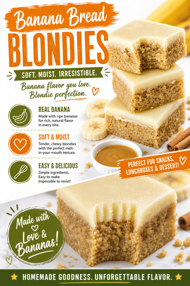 Banana Bread Blondies: Easy Recipe banana bread blondies Banana Bread Blondies: Easy Recipe