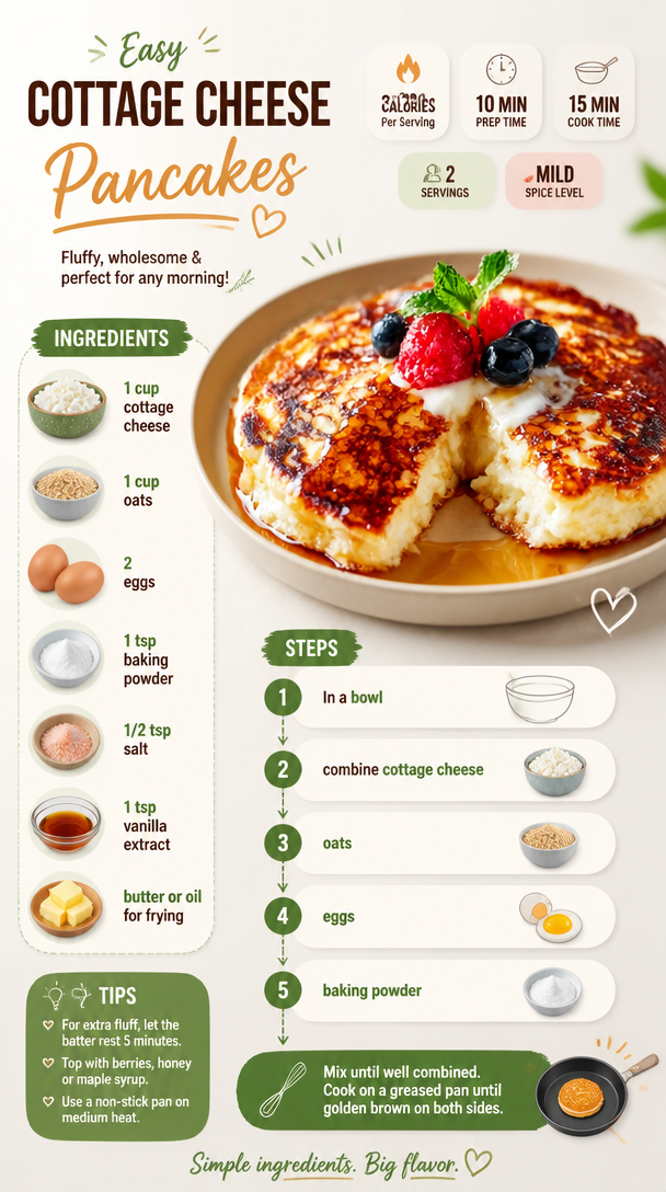 Easy Cottage Cheese Pancakes