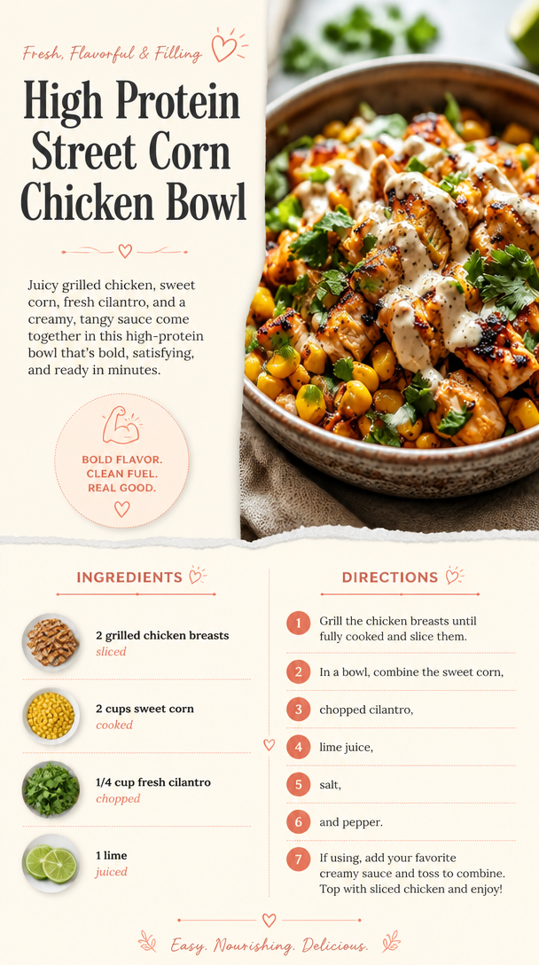 High Protein Street Corn Chicken Bowl