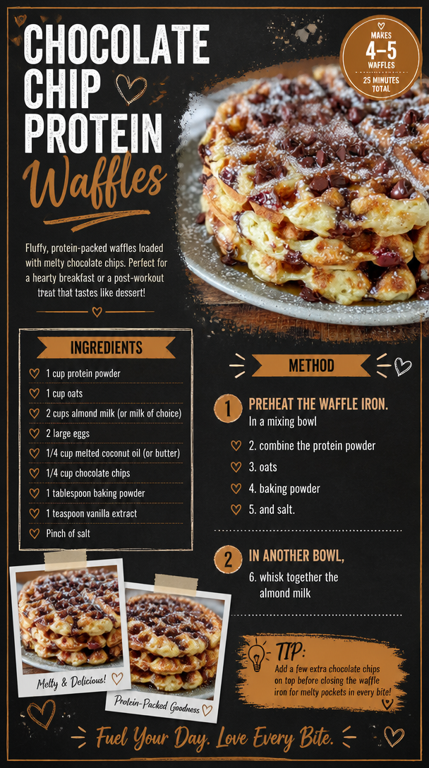 Chocolate Chip Protein Waffles