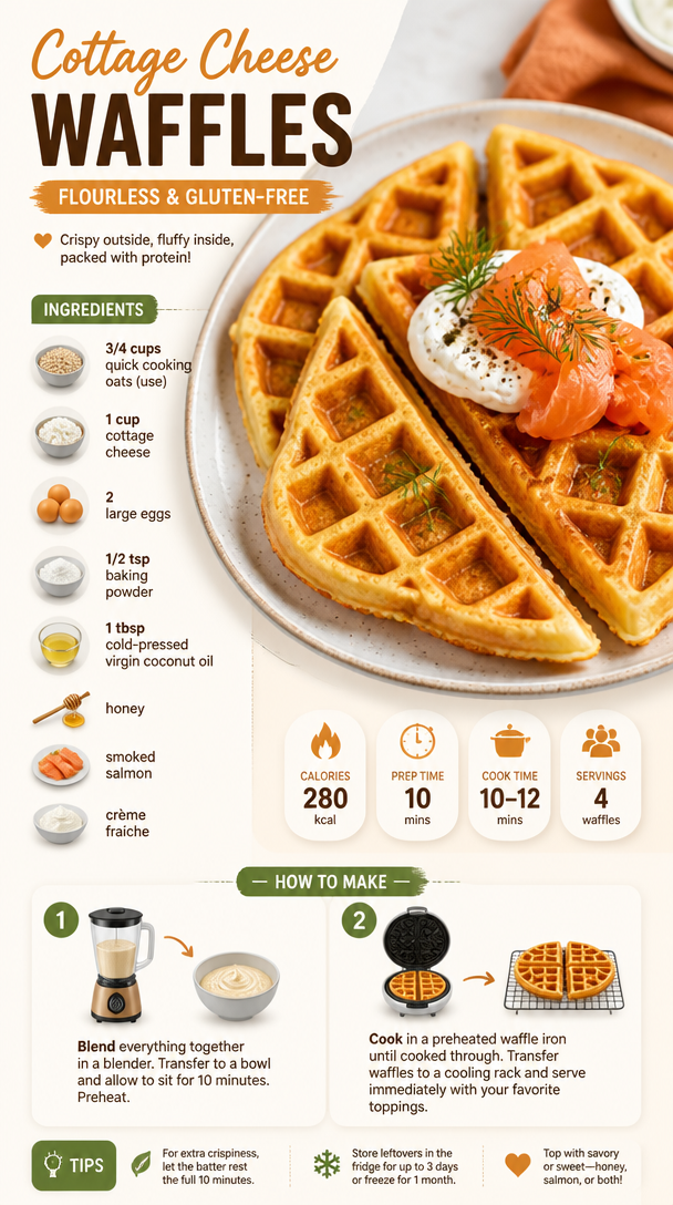Cottage Cheese Waffles (Flourless and GF)
