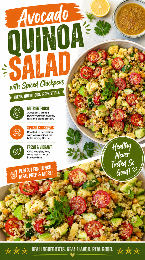 Avocado Quinoa Salad with Spiced Chickpeas