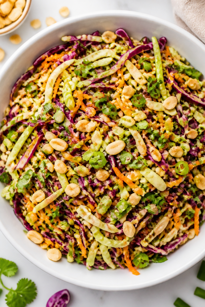 Crunchy Asian Cabbage Slaw with Peanut