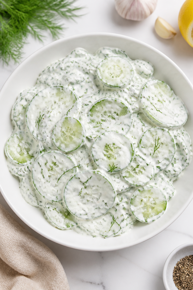 Creamy Cucumber and Dill Salad Recipe Creamy Cucumber and Dill Salad Recipe