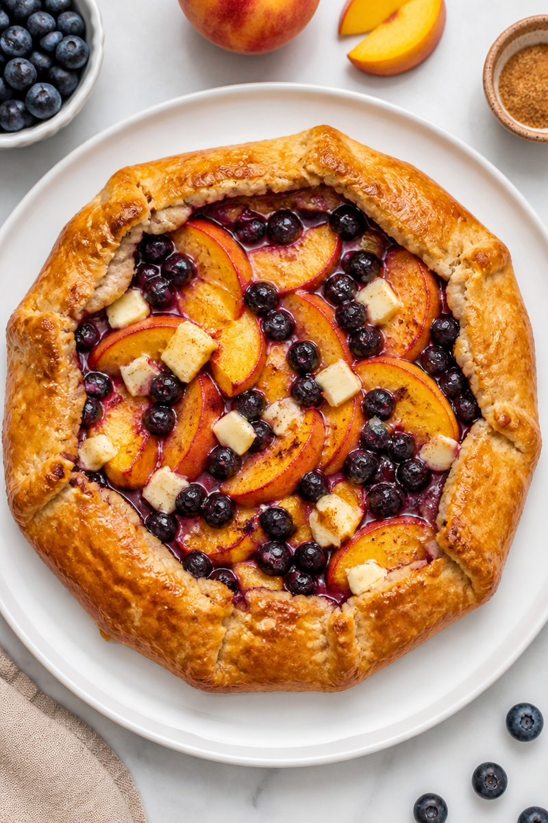 Fresh Peach and Blueberry Galette Fresh Peach and Blueberry Galette