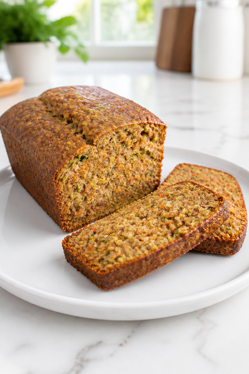 Healthy Zucchini Carrot Oatmeal Bread Slice