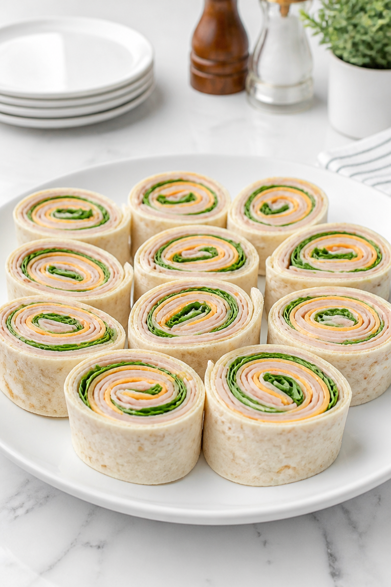 Easy Turkey and Cheddar Pinwheel 5 Easy Turkey and Cheddar Pinwheel