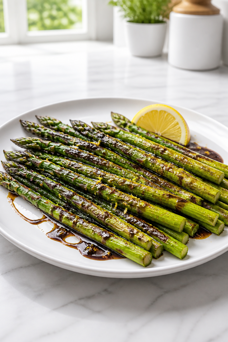 Grilled Asparagus with Lemon Balsamic Glaze