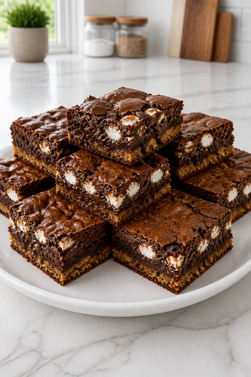 Decadent Smores Chocolate Brownie Bar