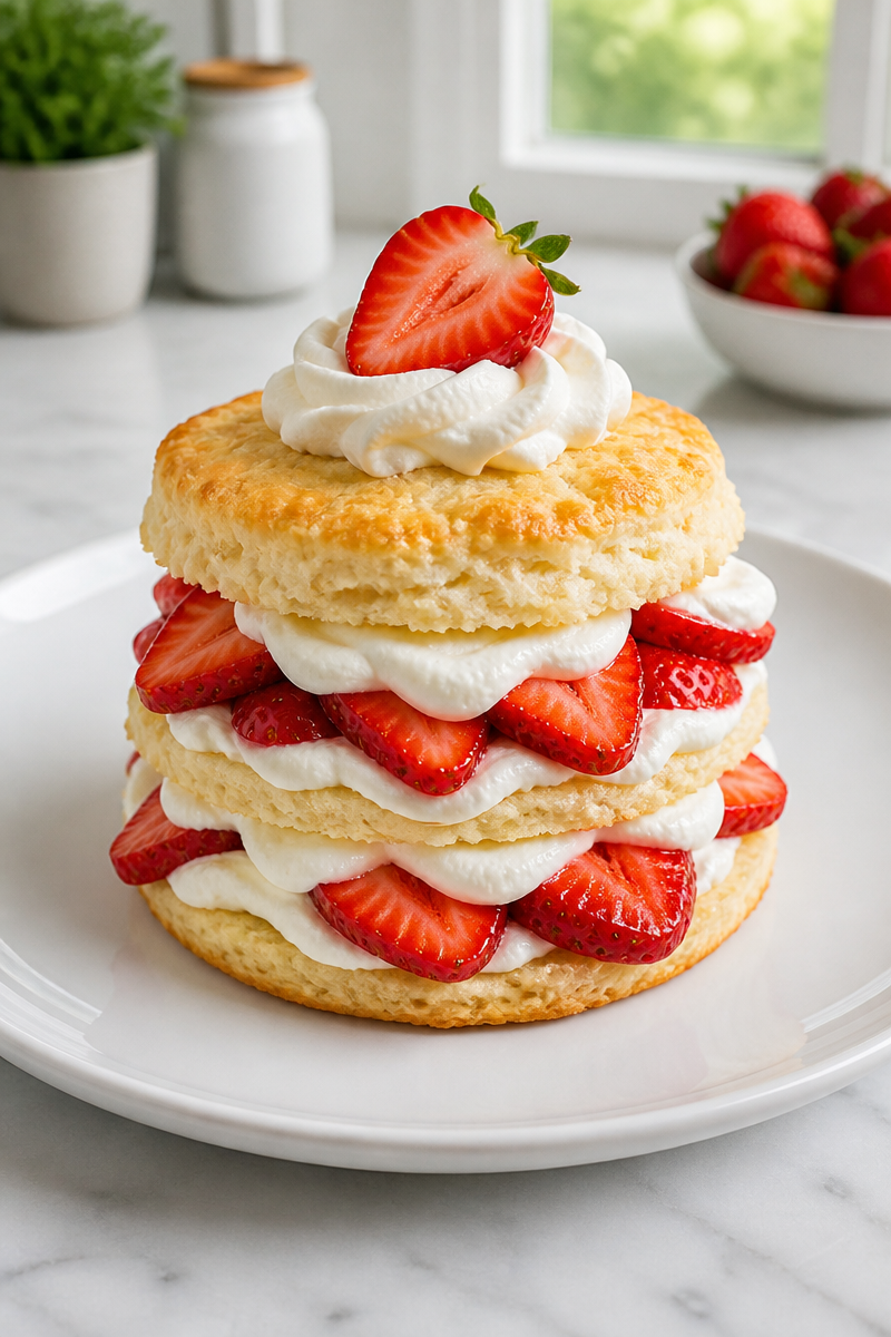 Classic Strawberry Shortcake with Whipped Cream