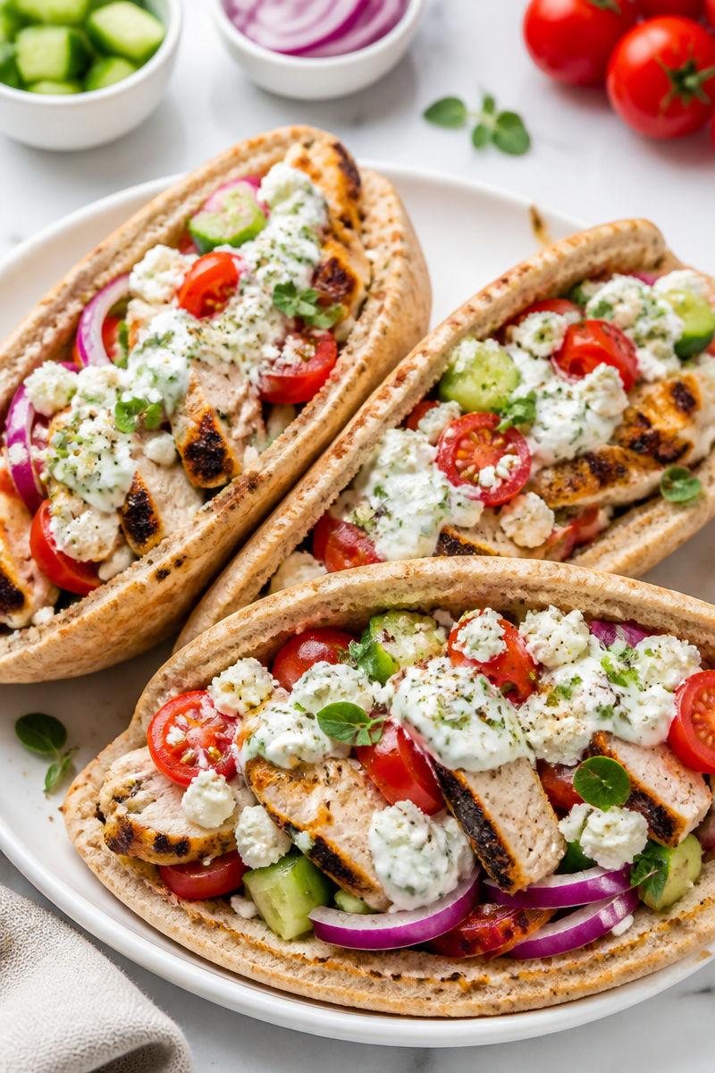 Fresh Greek Chicken Pita Pocket