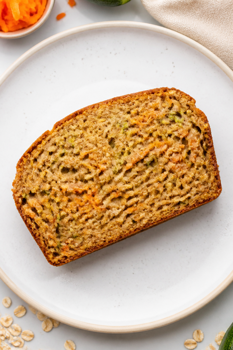 Healthy Zucchini Carrot Oatmeal Bread Slice