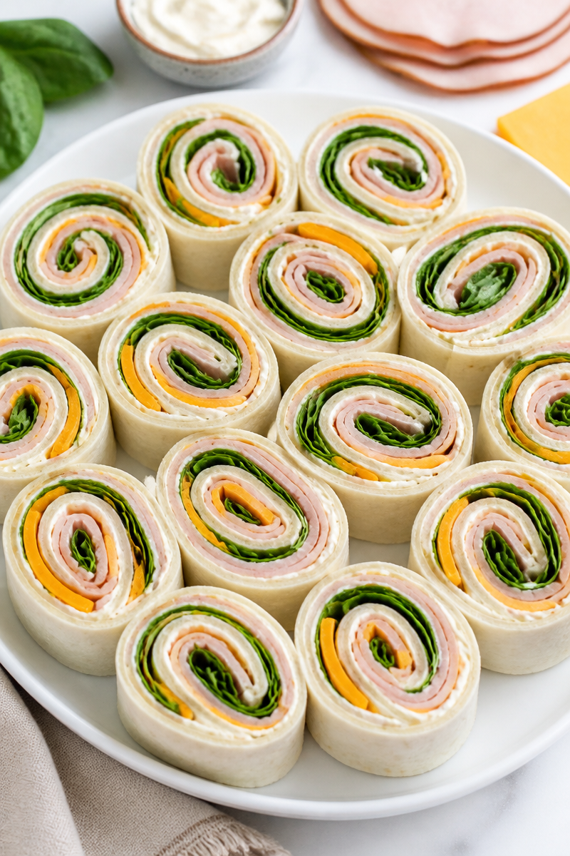 Easy Turkey and Cheddar Pinwheel 6 Easy Turkey and Cheddar Pinwheel