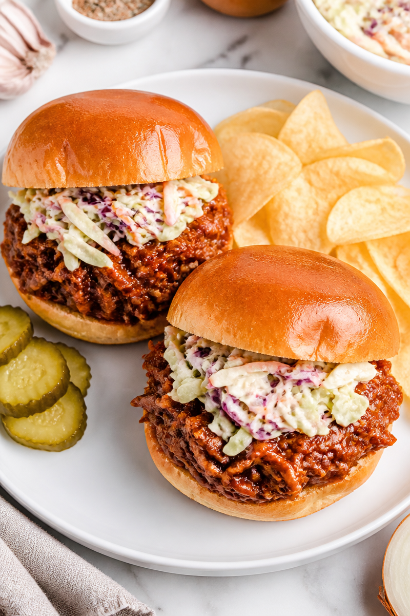 Slow Cooker BBQ Pulled Pork Sandwich