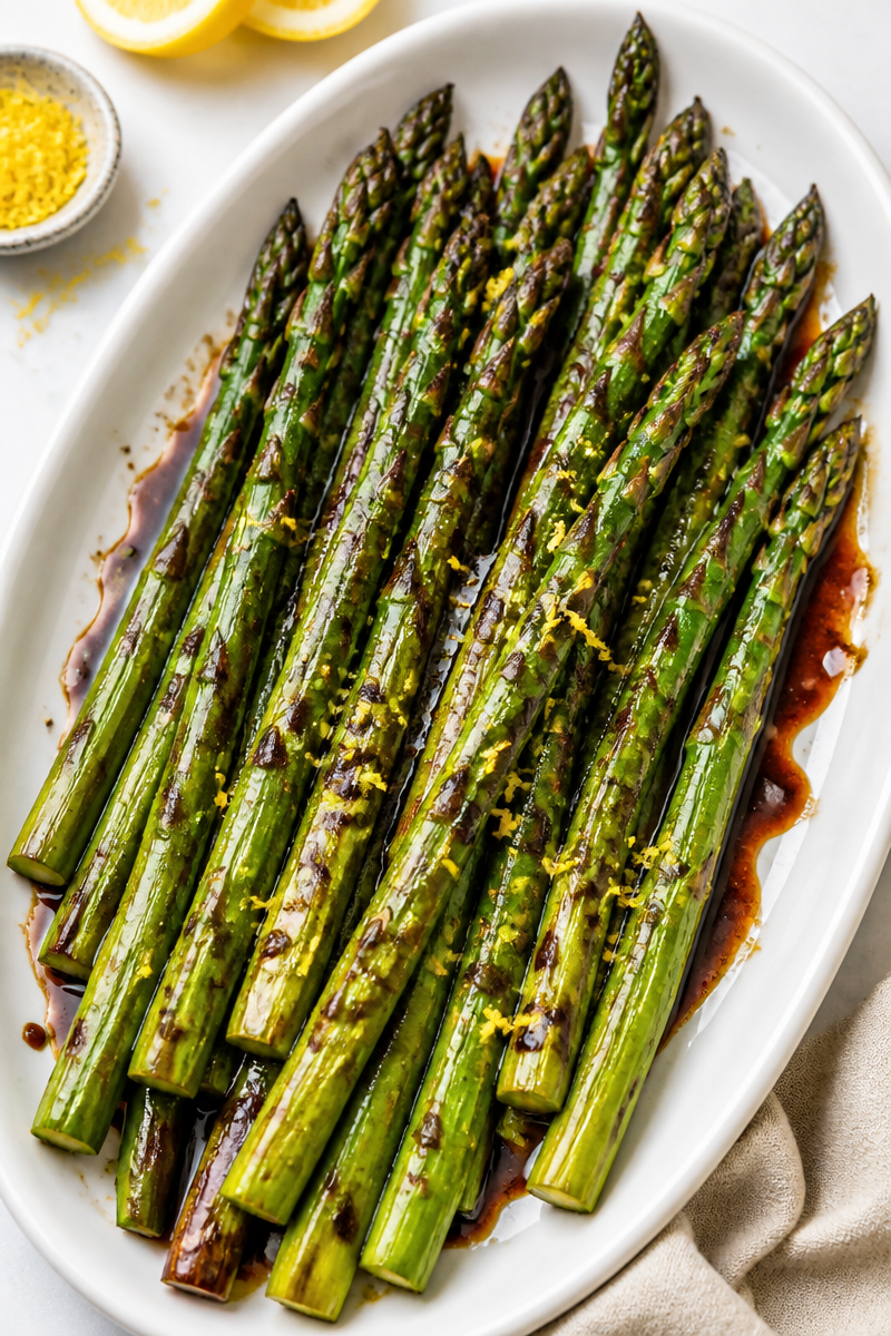 Grilled Asparagus with Lemon Balsamic Glaze