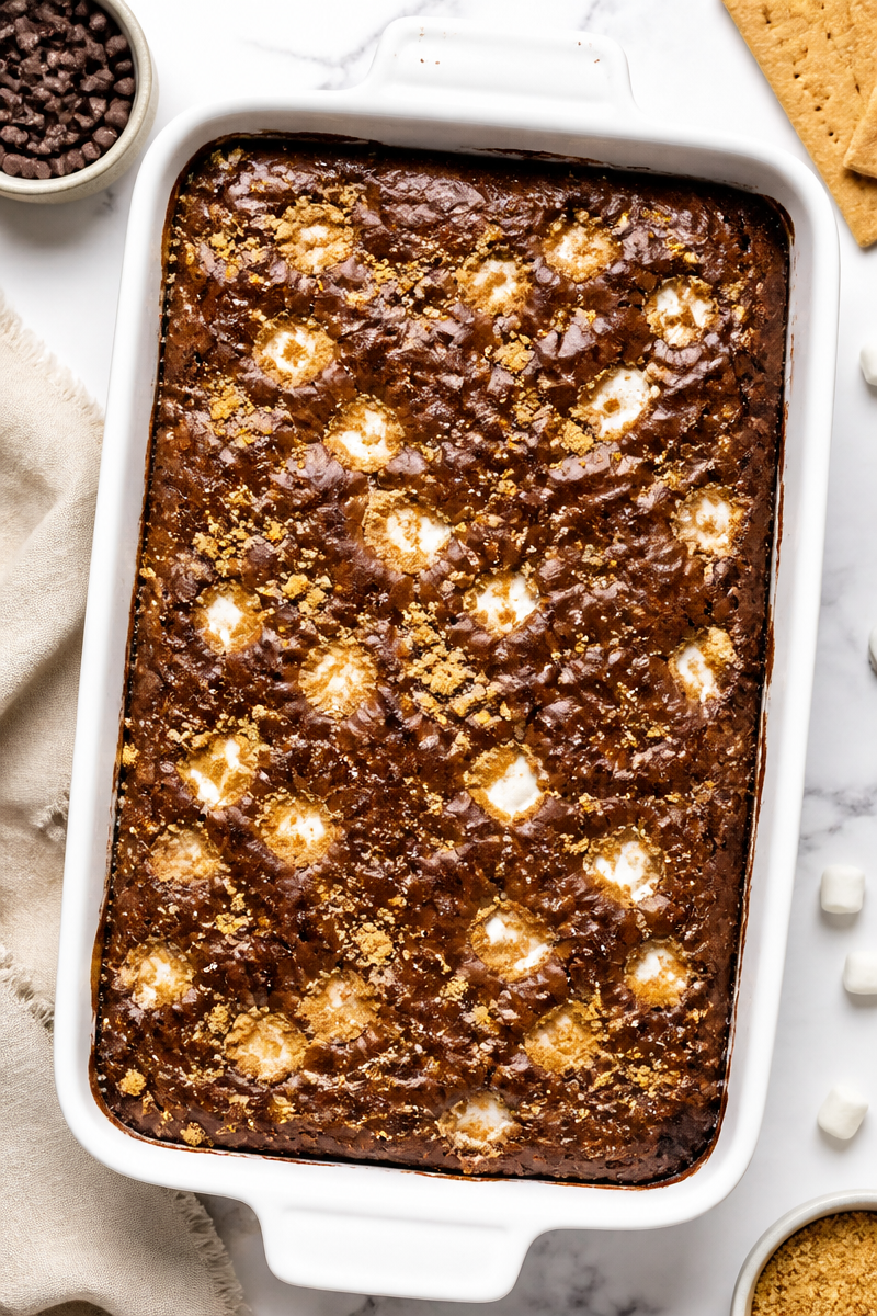 Decadent Smores Chocolate Brownie Bar
