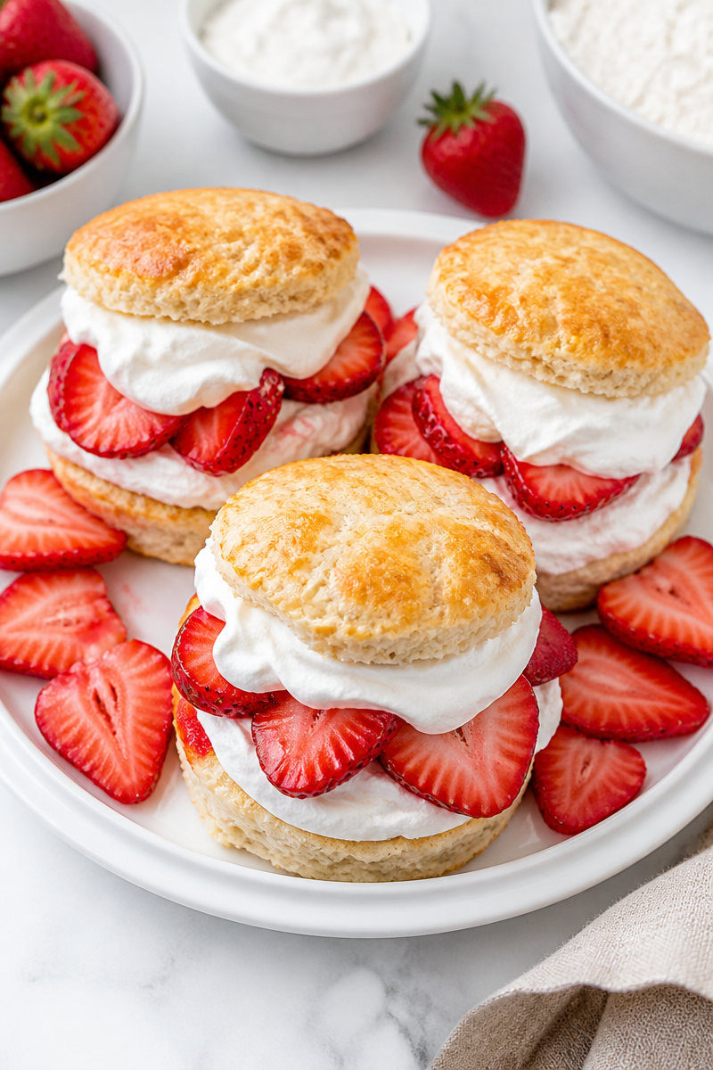 Classic Strawberry Shortcake with Whipped Cream