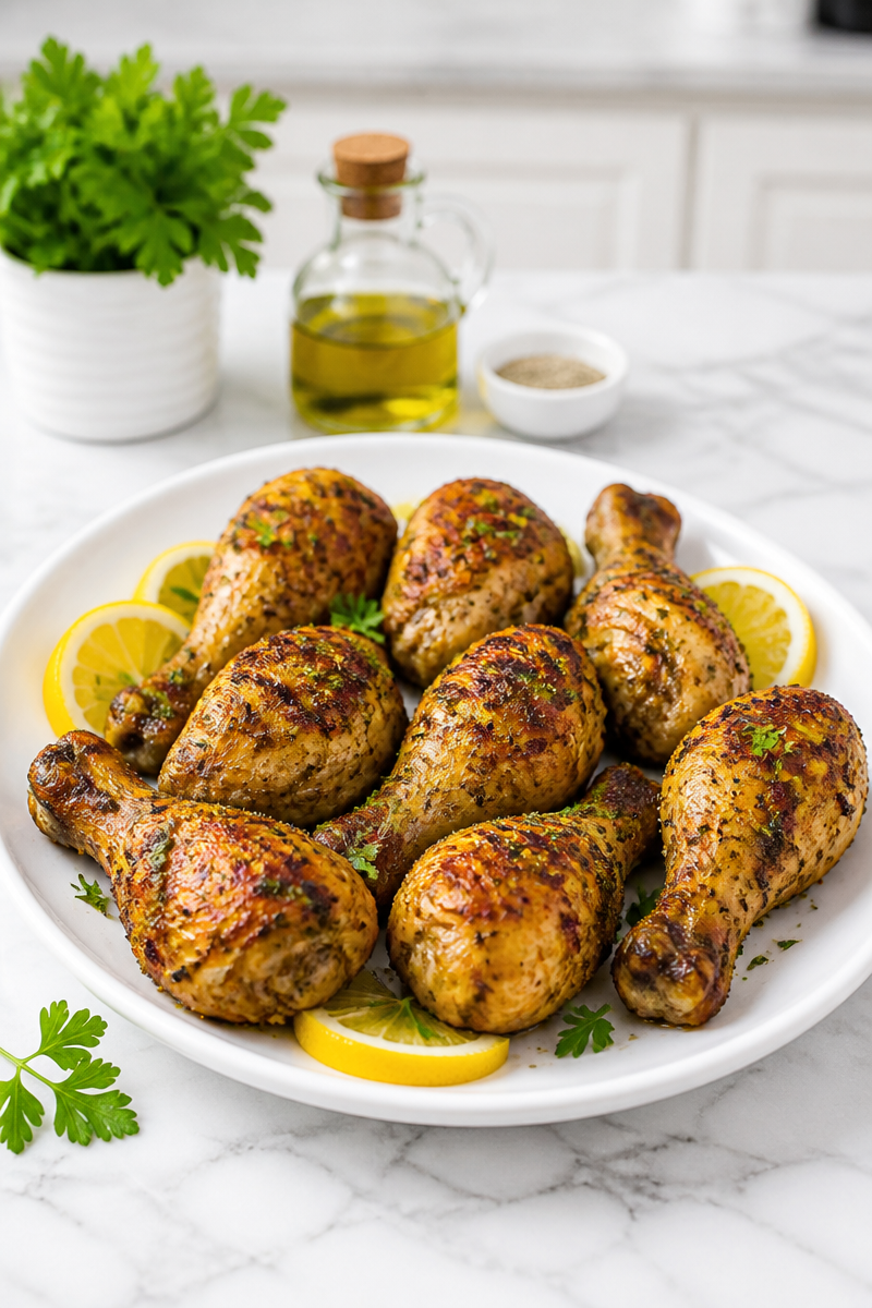 Crispy Air Fryer Lemon Herb Chicken Drumstick