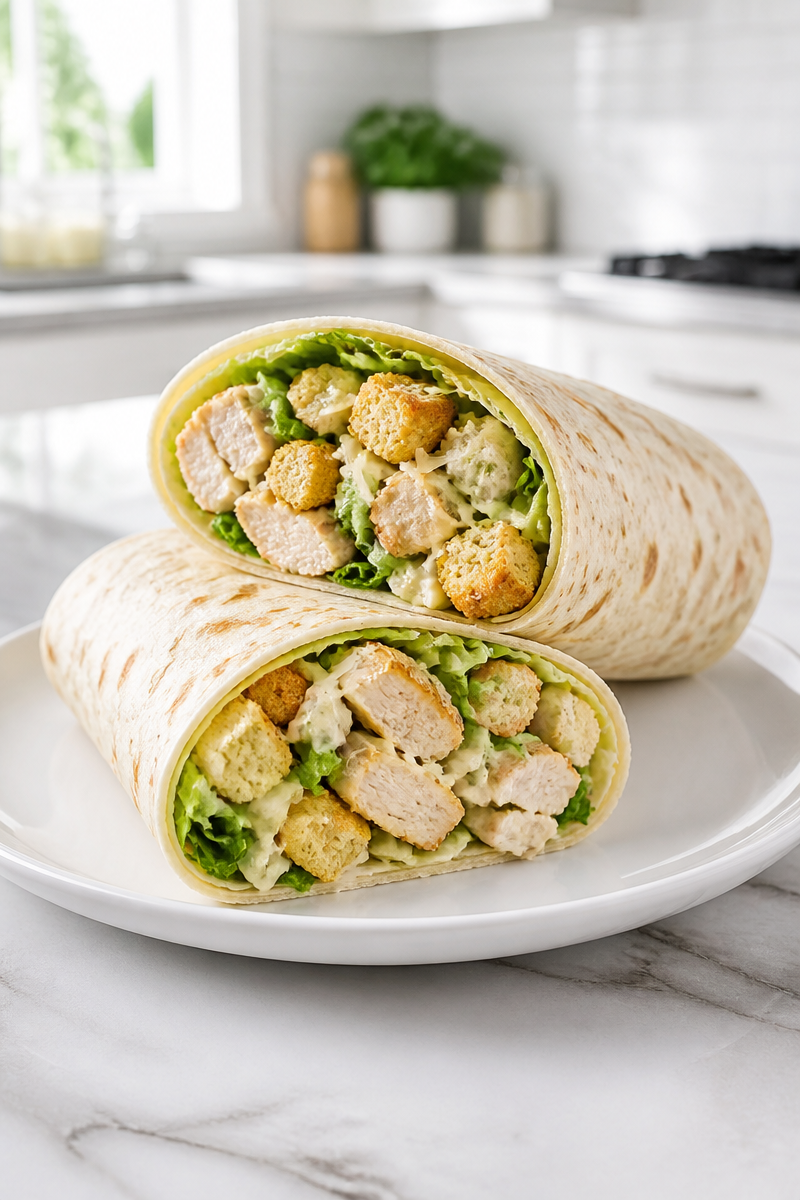Crispy Chicken Caesar Wrap with Parmesan 5 Crispy Chicken Caesar Wrap with Parmesan