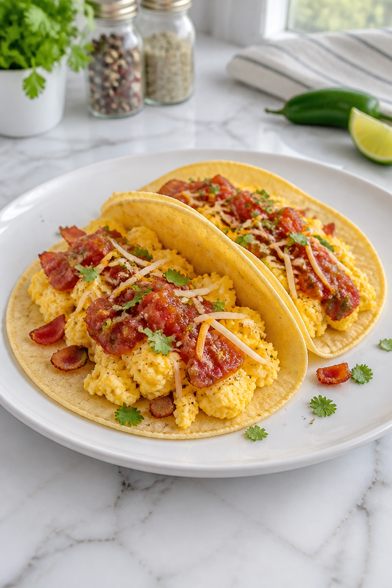 Classic Bacon and Egg Breakfast Taco