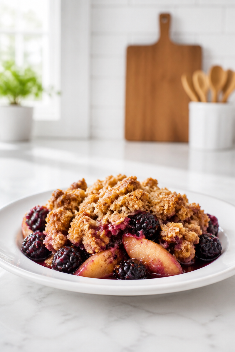 Fresh Blackberry and Apple Crumble