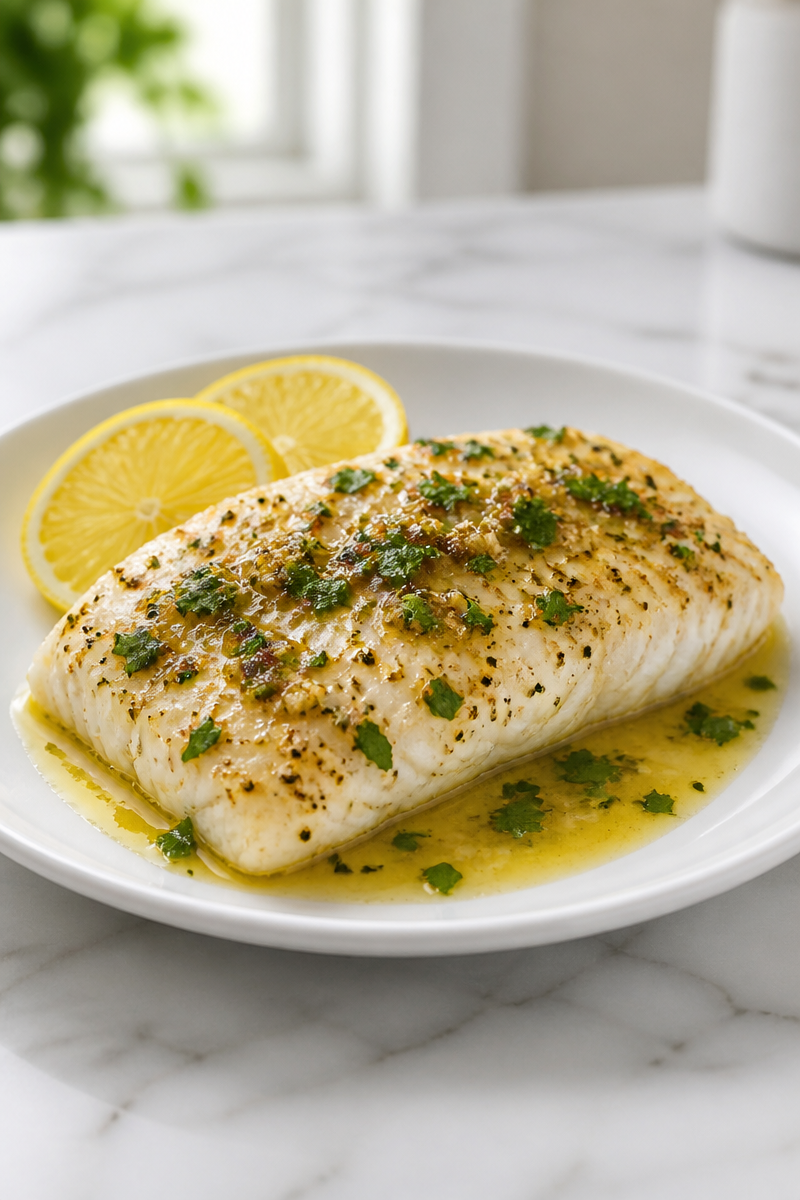 Easy Garlic Butter Baked Cod Filet