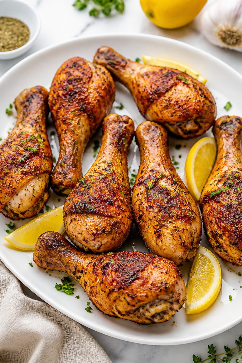 Crispy Air Fryer Lemon Herb Chicken Drumstick