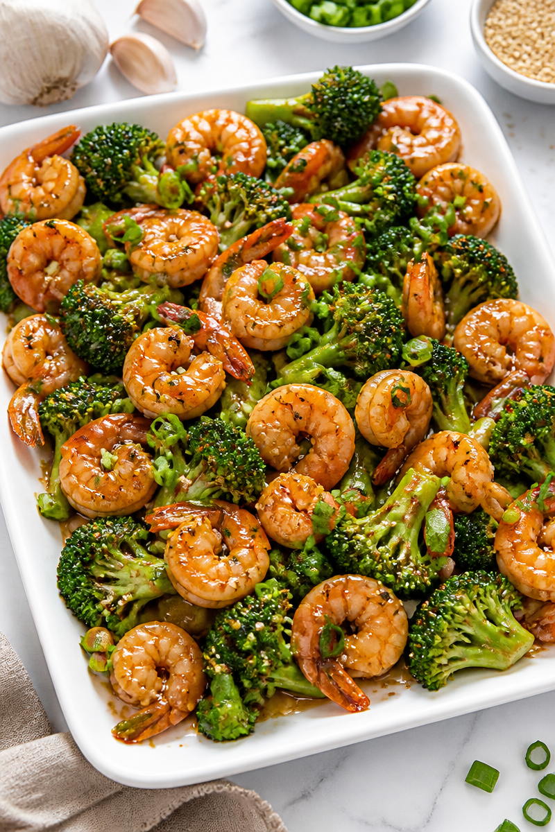 Sheet Pan Honey Garlic Shrimp and Broccoli