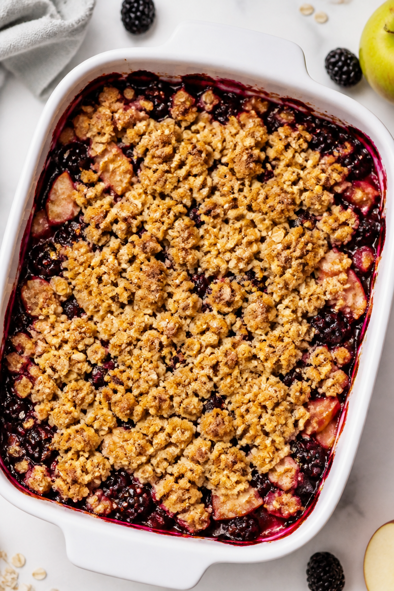 Fresh Blackberry and Apple Crumble