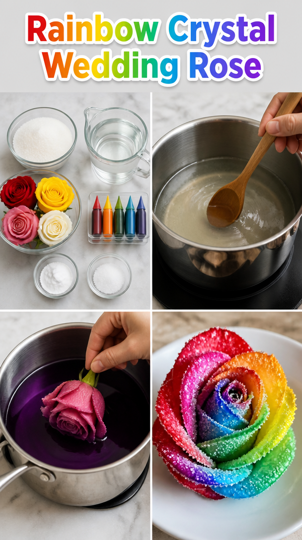 Rainbow Crystal Wedding Rose