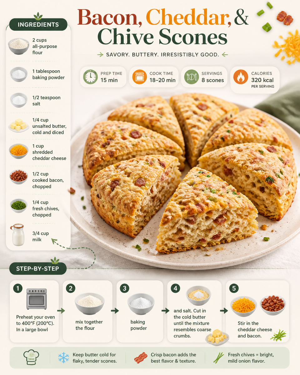 Bacon Cheddar and Chive Scones