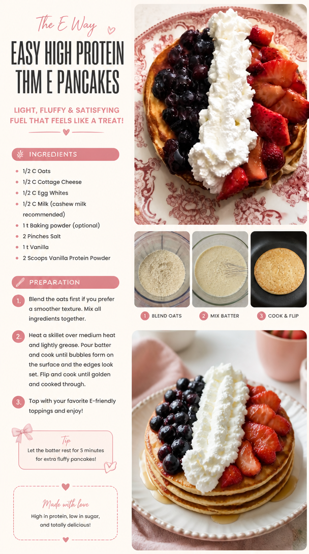 Easy High Protein, Trim Healthy Mama Energizing Pancakes