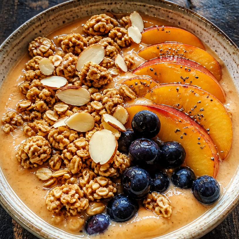 Peach Protein Smoothie Bowl