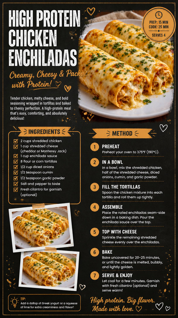 High Protein Chicken Enchiladas