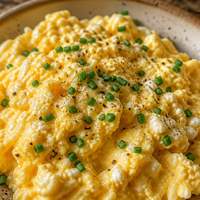 Creamy Cottage Cheese Scrambled Eggs