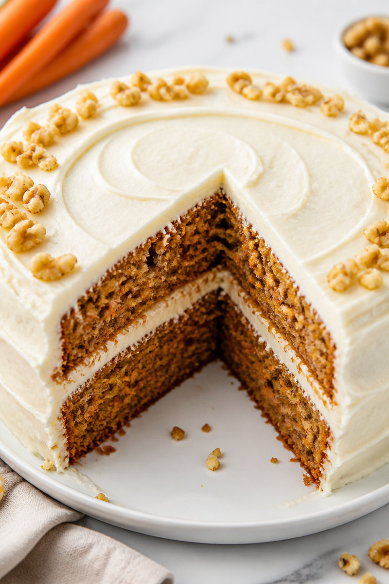 Moist Carrot Cake with Cream Cheese Frosting Moist Carrot Cake with Cream Cheese Frosting