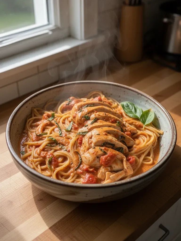 Slow Cooker Creamy Tomato Basil Chicken