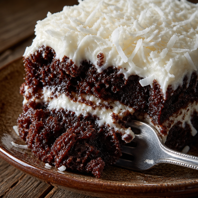 Ultra moist chocolate and coconut cake