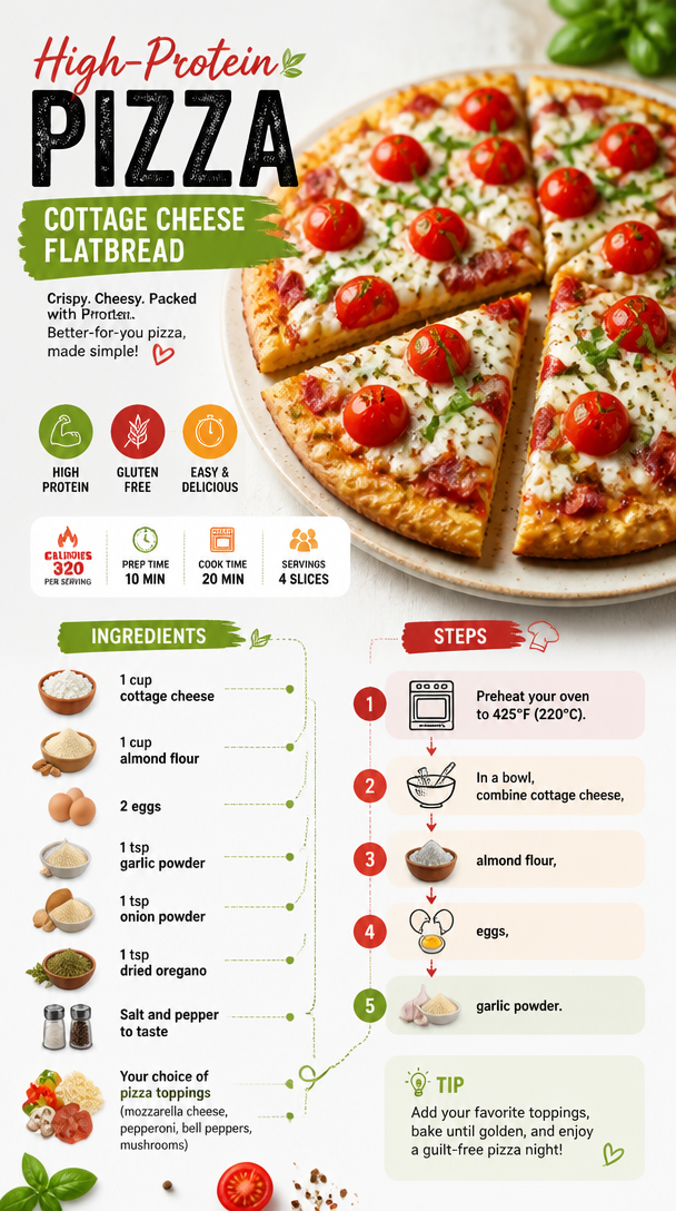 High-Protein Pizza with Cottage Cheese Flatbread