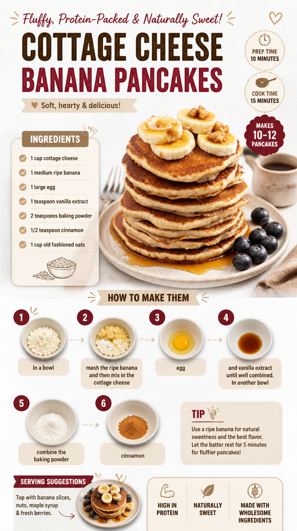Cottage Cheese Banana Pancakes