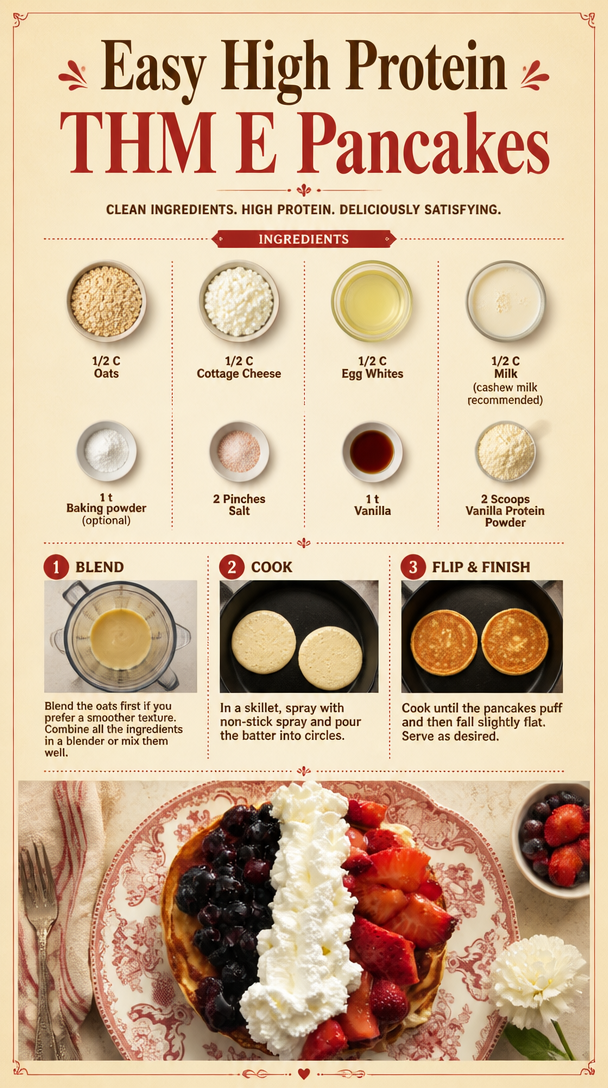 Easy High Protein, Trim Healthy Mama E Pancakes