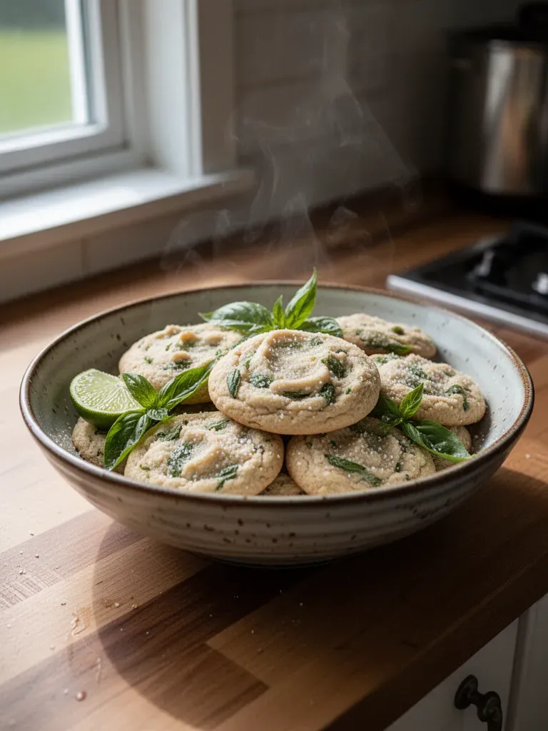 Basil Lime Sugar Cookies