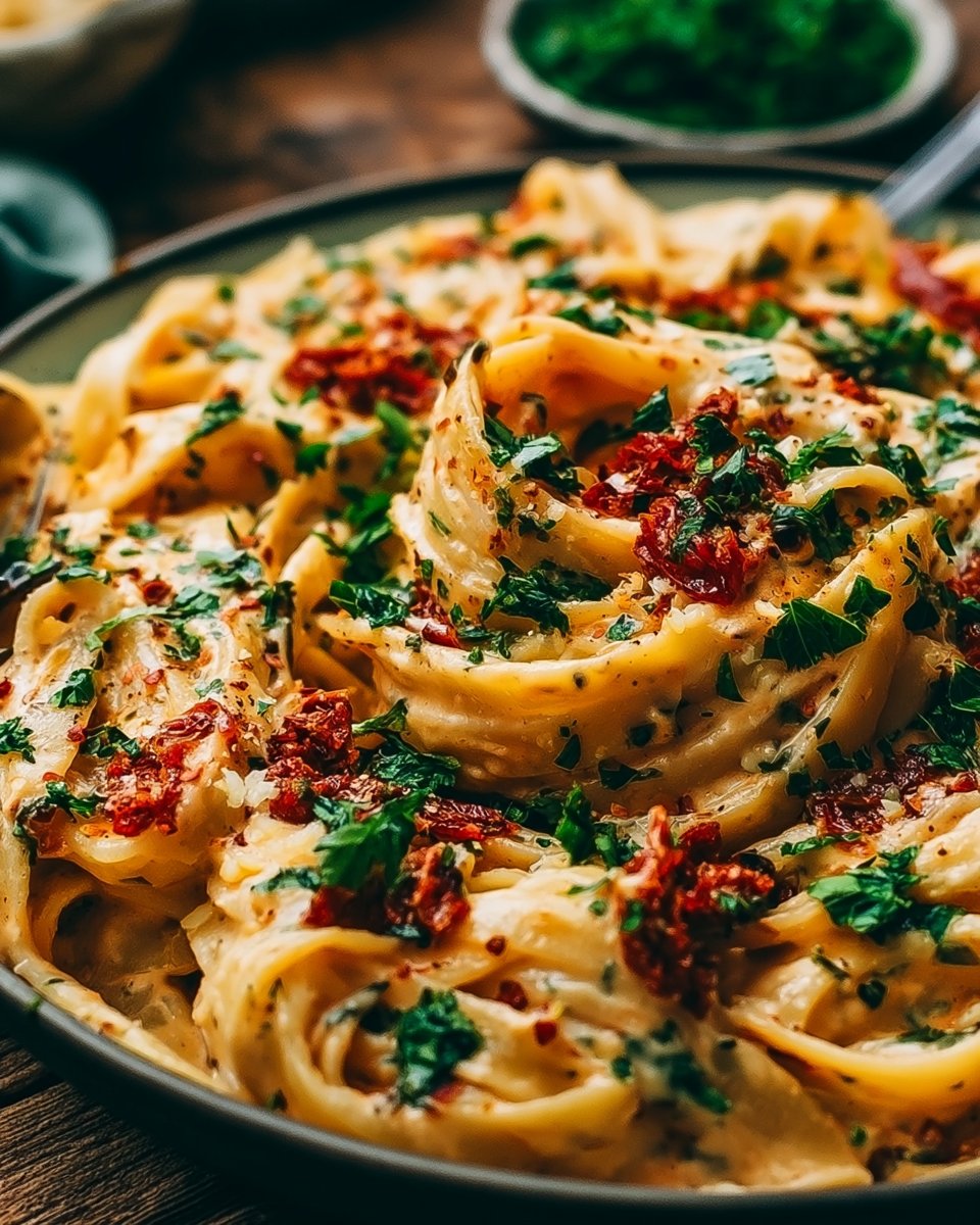 Creamy Vegan Pasta with Sun-Dried Tomato