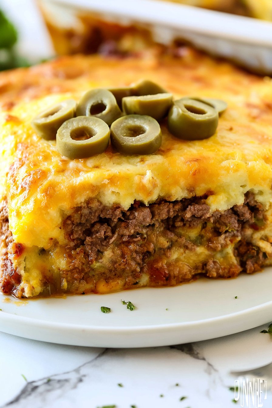 Cheesy Beefy Cornbread Casserole