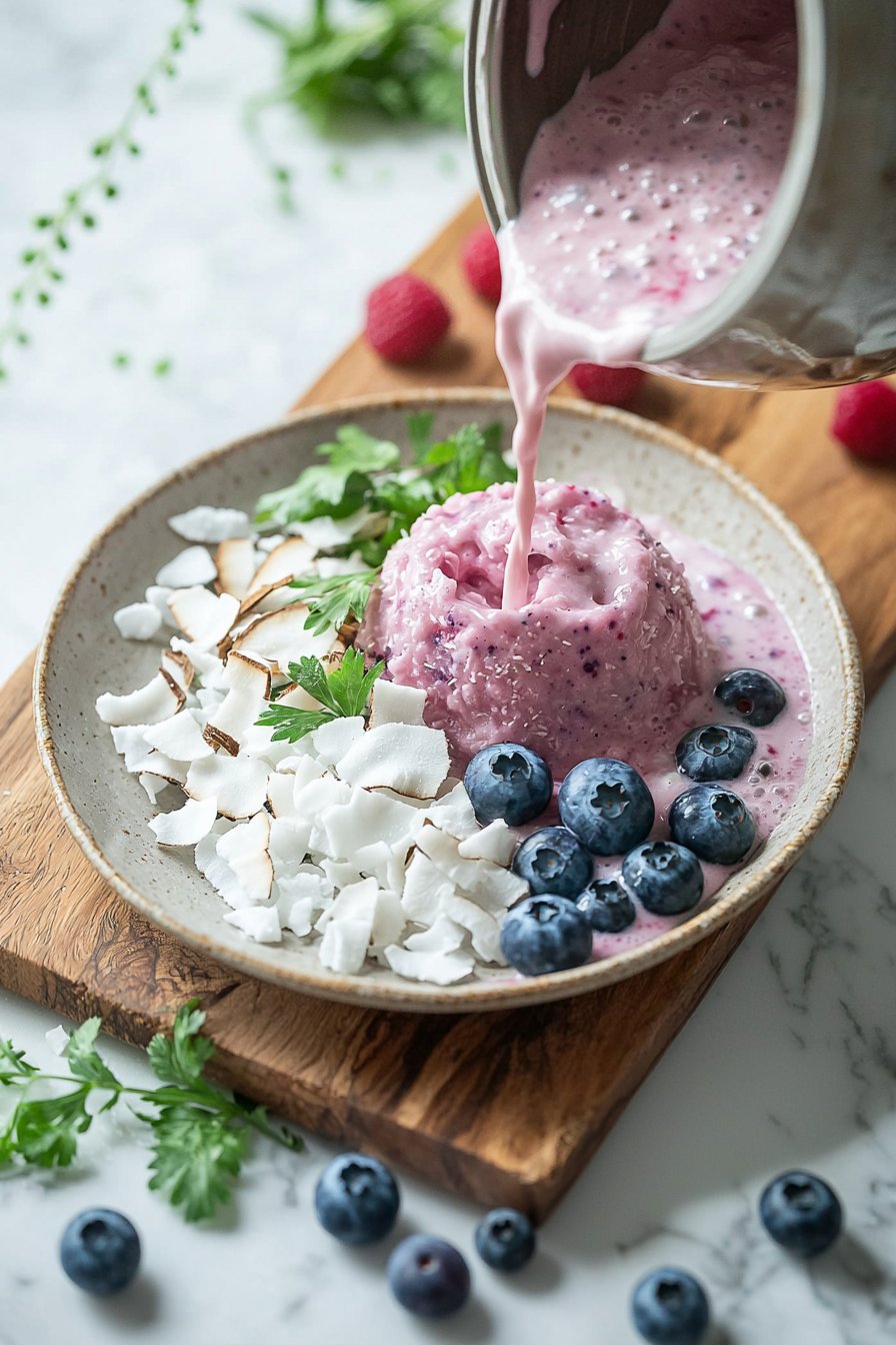 Creamy Coconut Blue Raspberry Slushie