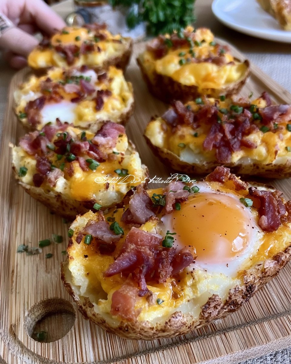 Twice Baked Loaded Breakfast Potatoes