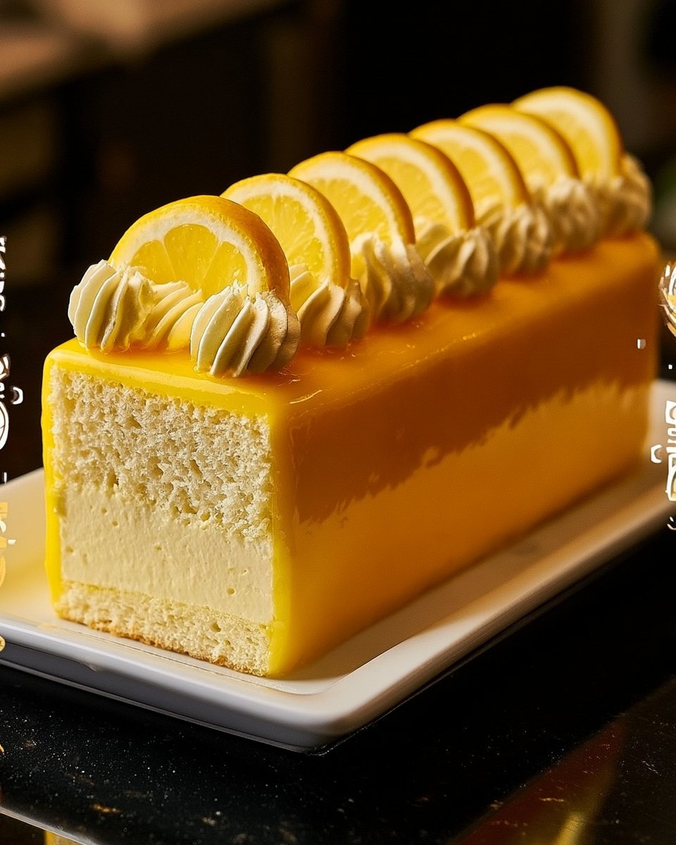 Lemon Mousse Cake (Full recipe in 💬)
